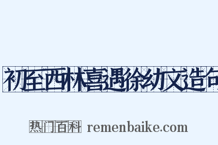 初至西林喜遇徐幼文造句是什么意思的图片